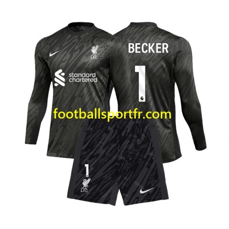 Tenue Liverpool Alisson Becker 1 Gardien Enfant Domicile 2024-2025 Maillot de Foot ML